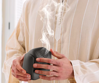 Diffuseur d'arômes arabes en métal, mini brûleur d'encens pour voiture, appareil d'aromathérapie électronique, porte-encens Bukhoor arabe pour la maison