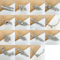 Applique en strass 3D AB multi-styles pour robe de mariée, design tendance avec embellissement du corsage, en verre