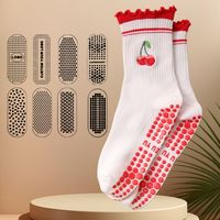 Chaussettes de compression Pilates et Yoga personnalisées de haute qualité, antidérapantes, avec revers, imprimé design, pour jeunes et adultes, tricotées, collection Printemps