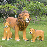 Prix usine peu coûteux H180cm écologique en fibre de verre Lion Statue modèle modèle peint à la main TV & Movie Style