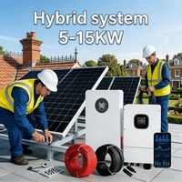 Système d'énergie solaire hybride complet 5kW 10kW 15kW, système de stockage d'énergie domestique avec batterie au lithium et onduleur