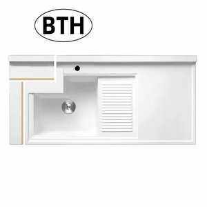 Fregaderos de baño de cerámica blanca de gran oferta, lavabo de ropa para lavado de ropa - Product Image 1