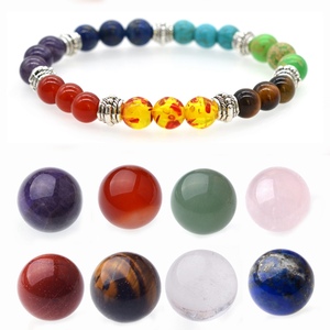 Bijoux de Yoga en pierres précieuses des <span class=keywords><strong>7</strong></span> <span class=keywords><strong>chakras</strong></span>, perles rondes de 8MM, <span class=keywords><strong>Bracelet</strong></span> extensible, bijoux de guérison pour dames - Product Image 2