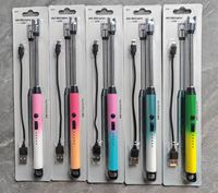 Briquet électrique multifonction rechargeable USB coupe-vent à arc plasma unique pour cuisine et bougies