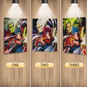 Plástico Flip Picture <span class=keywords><strong>Anime</strong></span> Dragoned <span class=keywords><strong>Ball</strong></span> Goku Vegeta Sayajin Superhéroe Spiderman Hero 3D Lenticular Poster Arte de pared japonés - Product Image 1