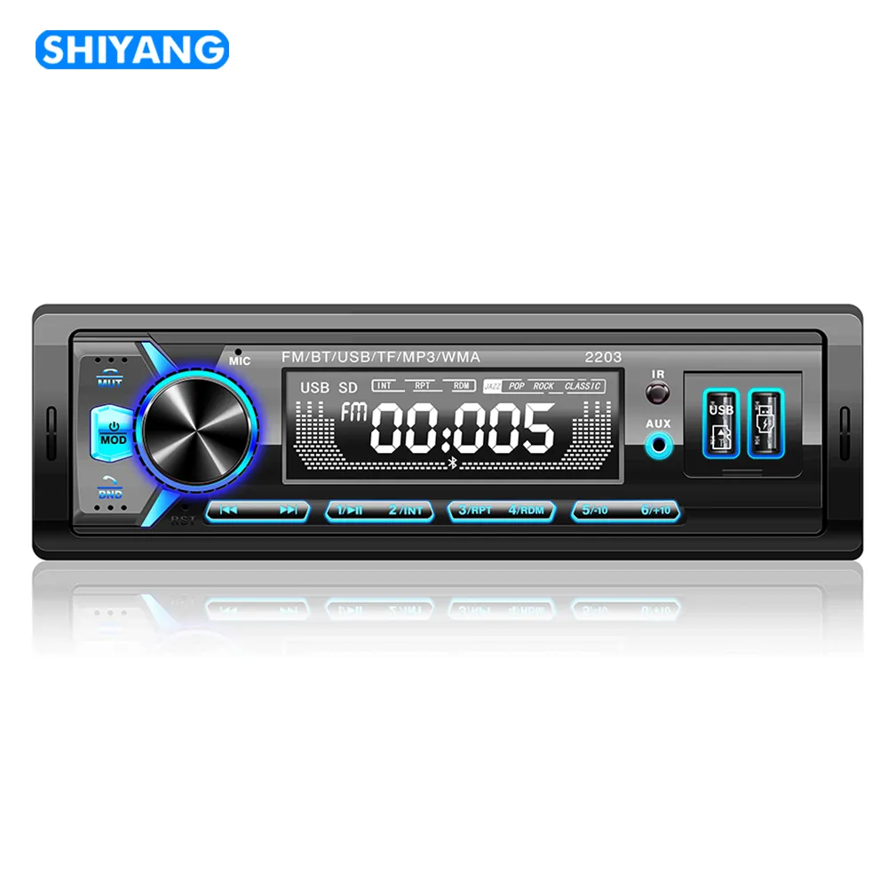 Stereo - Single Din, BT Audio and Hands-Free Calling, USB Port, AUX Input, FM Radio Receiver Car MP3 Player