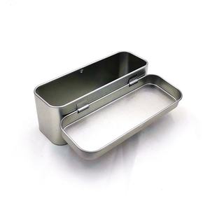 도매 작은 직사각형 사용자 정의 실버 일반 주석 플레이트 금속 상자 힌지 선물 사탕 쿠키 포장 - Product Image 3