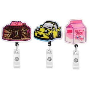 Porte-badge rétractable personnalisé avec motif de dessin animé, cordon d'identification, porte-carte nominative, clip pour badge, fournitures de bureau pour médecins et infirmières, porte-credential - Product Image 2