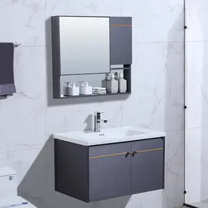 Современные роскошные стильные готовые алюминиевые шкафы для ванной комнаты