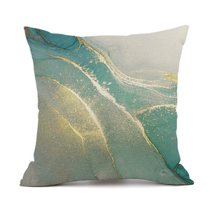 L-4547 Nuovo Design Personalizzato di Federe per Cuscini, Stile <span class=keywords><strong>Inchiostro</strong></span> Verde Dorato, Federe Decorative di Lusso Stampate in <span class=keywords><strong>Lino</strong></span> - Product Image 1