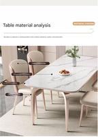 Table à manger en ardoise gris brillant et ensemble de chaises, style moderne minimaliste, assemblé