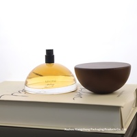 Botol Parfum Semi-Bulat Kaca Transparan Besar dengan Nosel Semprot, Dapat Diisi Ulang, Logo Dapat Disesuaikan Melalui Sablon Sutra