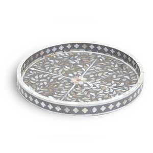 Hermosa Bandeja Hecha A Mano S.A. Sons exporta tamaño personalizado madera madre perla hueso combinación incrustaciones arte uso doméstico servicio de alimentos - Product Image 3