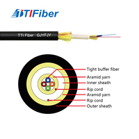 Câble à fibre optique aérien FTTH GJYFJY 2 4 8 12 fibres monomodes non métallique pour conduit intérieur/extérieur, type LSZH, câble de branchement en arc