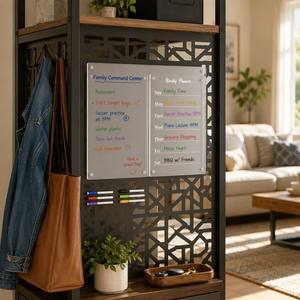Tableau de calendrier magnétique transparent en acrylique effaçable à sec <span class=keywords><strong>pour</strong></span> réfrigérateur - Planificateur hebdomadaire et <span class=keywords><strong>liste</strong></span> d'épicerie réutilisables avec 4 aimants puissants - Product Image 3