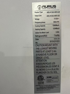 AURS Series Popular, Aire Acondicionado de Habitación de 12000 BTU, 1.5 HP, R32, 110 V, 3 KW, 60 Hz, Nuevo, Frecuencia Fija, Eléctrico, para Uso en Hoteles, Inverter - Product Image 3