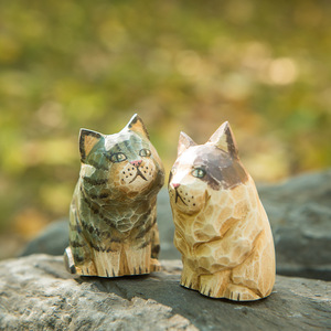 Creativo Gatto in <span class=keywords><strong>legno</strong></span> retrò Craft eco-friendly incisione intaglio per natale ornamenti Desktop - Product Image 3
