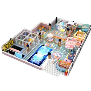 Customized Children's Commercial Indoor Soft Playground with <b>Trampoline</b> Park Interactive Big Slides Ball Pool and Ninja Warrior - Product Image 1