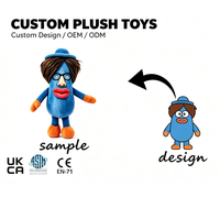 Boneka Karakter Kartun Plushie Lembut Isi Dakron untuk Hadiah Promosi Boneka Plushie Custom