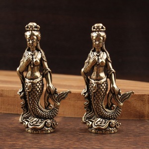 Adorno de Sirena Princesa de Latón, 2 Piezas, Decoración Vintage para el Hogar, Decoración para Sala de Estar - Product Image 1
