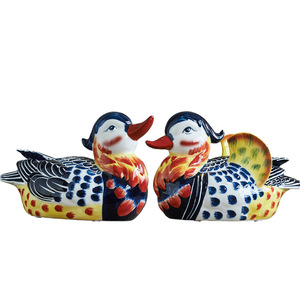 Céramique Couple Mandarin <span class=keywords><strong>Canard</strong></span> Ornements Décoration de La Maison Salon Chambre Artisanat Bénédiction Chinoise Cadeau De Mariage Sculpture Animale - Product Image 1