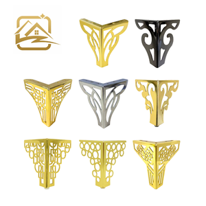 Pieds de canapé en métal creux à motif floral doré de 13 cm, prix usine, solides, pas chers, pour canapé-lit et armoire - Product Image 1