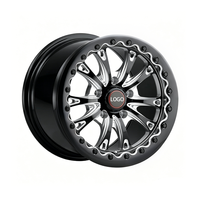 Jantes WELD Belmont Beadlock Flow Formed Drag Wheels 15-18 pouces 5x114.3 pour Ford Mustang Nissan 350Z Noir brillant usiné en alliage HD