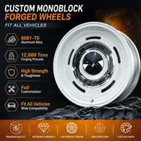 Jantes forgées rétro personnalisées GW 15 17 18" 5x114.3 5x120.65 avec capuchons chromés blancs classiques pour Chevy C10 Ford Mustang GMC Sierra Old School