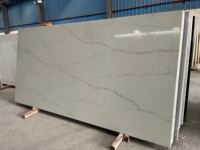 Dechitong AB9337 Calacatta, grande dalle de quartz à veines dorées, base blanche, mince, épaisseur 15-30 mm, design moderne, pour salle à manger, intérieur, salle de bain