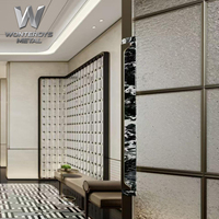 Paravents en verre LED OEM pour la maison, le hall d'hôtel, écran de séparation, design luxueux, acier inoxydable, projet d'ingénierie