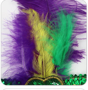 Diadema HLC <span class=keywords><strong>de</strong></span> Mardi Gras con Plumas y Lentejuelas, con Cuentas Metálicas, Máscara <span class=keywords><strong>de</strong></span> Comedia, Sombrero <span class=keywords><strong>de</strong></span> Bufón, Accesorio para la Cabeza para Festivales, Carnavales y Desfiles - Product Image 5