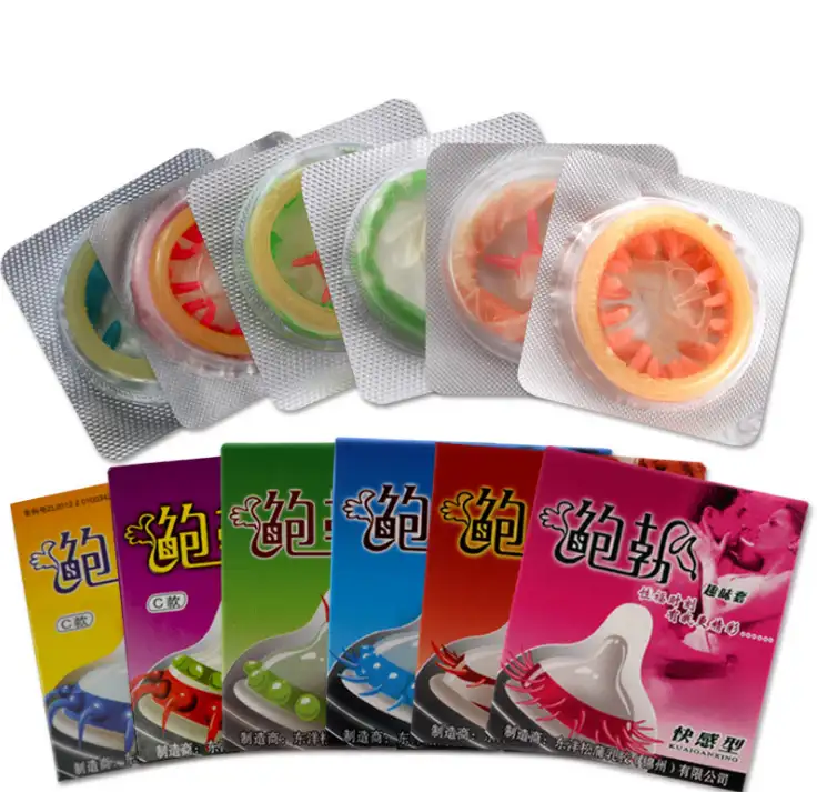Kondom Berduri Seks Pria Seksi Lengan Ultra Tipis Lateks Merek Terbaik untuk Perlengkapan Seks Dewasa Populer
