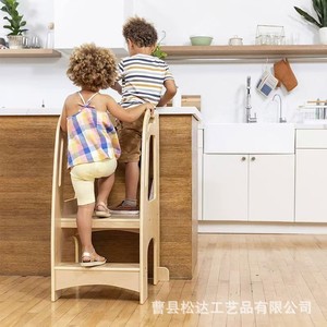 Taburete infantil de madera, torre de aprendizaje infantil creativa transfronteriza, lavamanos multifuncional de madera maciza para niños - Product Image 1