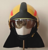 Casque de pompier de style ROSENBY à double visière avec éclairage intégré, ensemble de casque de pompier