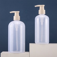 T0906-G SHUNXU vente en gros bouteille en plastique paquet cosmétique Transparent givré 300/500ml shampooing bouteille de pulvérisation de cheveux