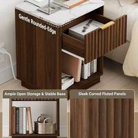 Mesita de Noche Convertible Moderna y Tradicional de Madera Maciza con Cajón de Almacenamiento y Tapa de Madera para una Decoración Estable del Dormitorio, Ensamblada