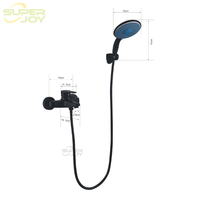Pommeau de douche noir portable avec tuyau en acier inoxydable et support de fixation pour la maintenance des robinets de douche des toilettes des wagons de chemin de fer