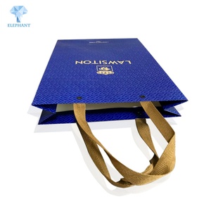 Wholesale Custom High Quality Kraft <b>Paper</b> Printed Luxury Blue Wine <b>Paper</b> Bag - Product Image 5