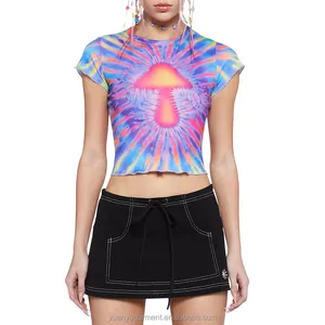 Fashion Custom multicolor Polynesian Printing Outfit Crew Neck Crop Tank Top Sleeveless Vest Women's Skinny Crop Top
