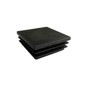 Pieds de nivellement carrés en <span class=keywords><strong>plastique</strong></span> noir <span class=keywords><strong>50x50</strong></span> pour meubles, embouts de tube pour tables - Product Image 1