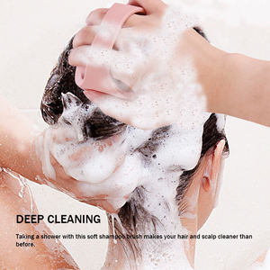 Cepillo rosa de silicona suave mejorado para el cabello mojado, masajeador de cuero cabelludo con champú, cepillo, peine depurador para el crecimiento del cabello - Product Image 3