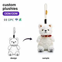 Gantungan Kunci Boneka Anjing Kecil Custom, Boneka Plush Lembut, Hadiah Anak, Liontin Mini, Mainan Hewan Boneka Isi Lembut Lucu