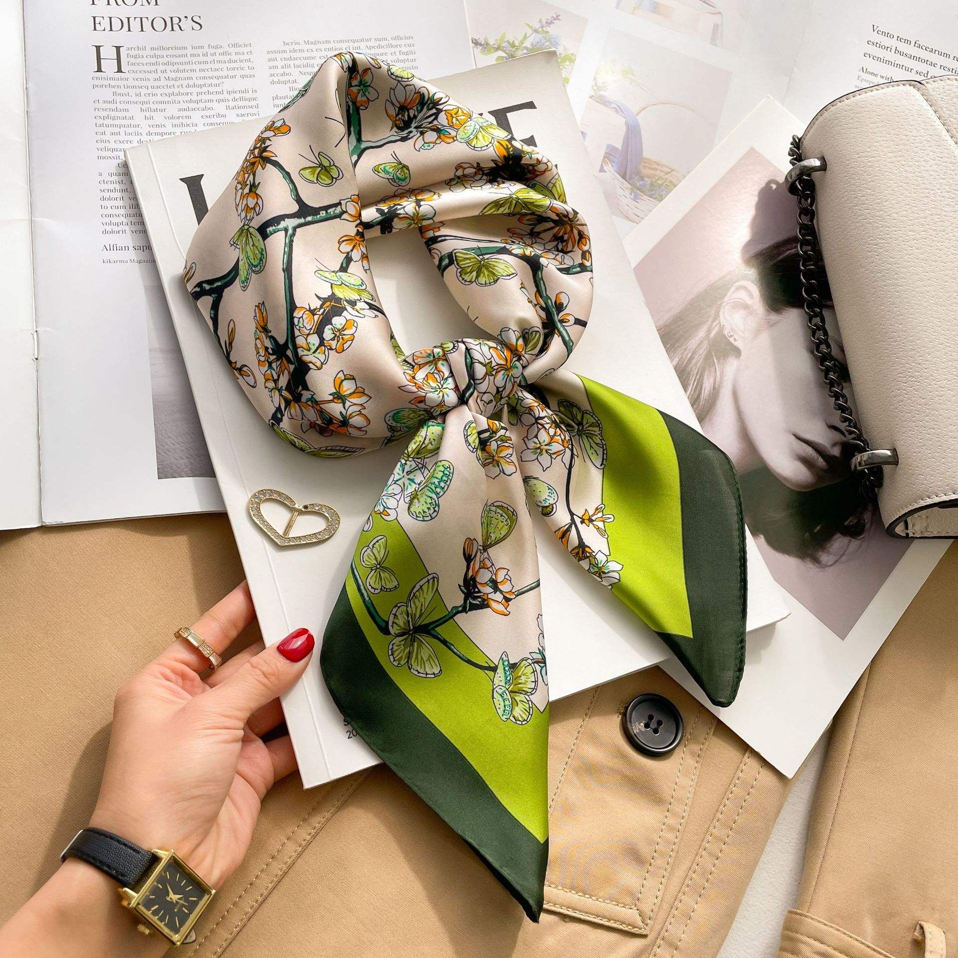 Designer Silk Hair Scarf Women's Designer Head Scarf