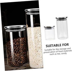 Ensemble de bocaux de conservation alimentaire en verre borosilicate écologiques pour la cuisine, avec couvercle en bambou - Product Image 3