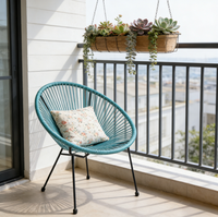 Chaise de jardin moderne en osier, légère, avec structure métallique durable, confortable, portable, écologique et imperméable pour la cuisine