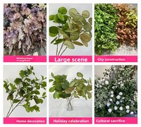 Tanaman Hias Buatan Daun Nangka Hydrangea Satu Cabang, Dekorasi Dalam Ruangan, Tanaman Hijau, Bunga, Ramah Lingkungan untuk Pernikahan