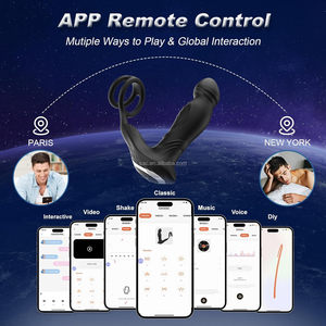 SacKnove App Control masculino adulto juguete <span class=keywords><strong>estimulador</strong></span> eléctrico suplementos de salud vibrador Anal anillo de pene masajeador de próstata de empuje - Product Image 6