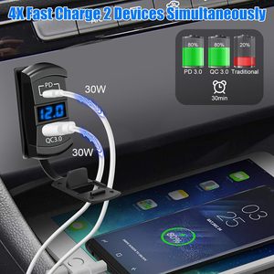 Cargador de coche con doble USB tipo C PD QC3.0, carga rápida, pantalla digital de 12V para uso en coche - Product Image 2
