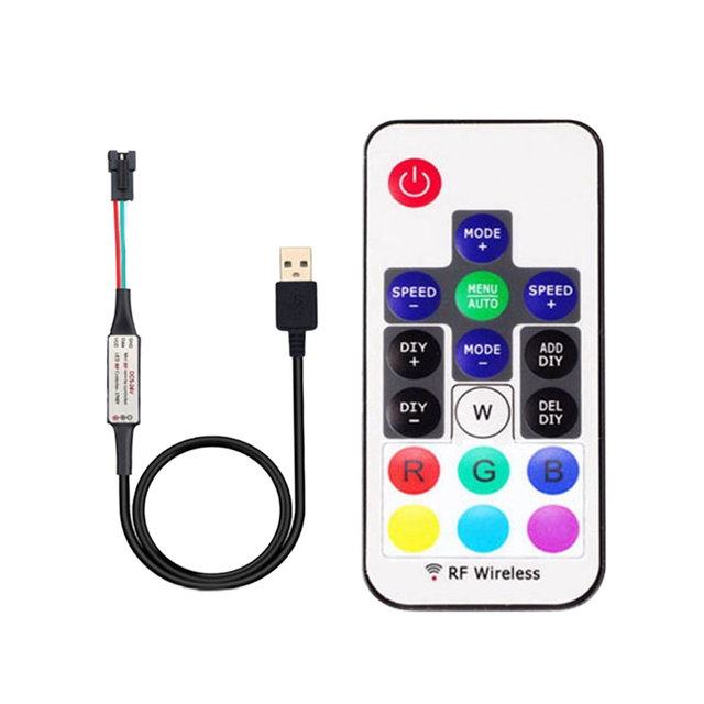 Wireless 12V RF LED Dream Color Controller 14-Key Mini Remote for RGB Module Flexible Strip Light