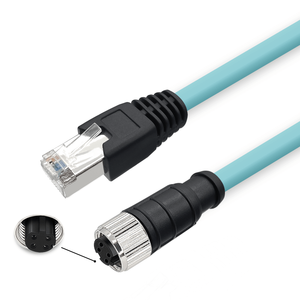 M12 to RJ45 สาย Cat7 สิบ Gigabit ยืดหยุ่นสูงลากโซ่ 4 core 8 core ADX ประเภทรหัสอุตสาหกรรมกล้องเซ็นเซอร์สาย - Product Image 5